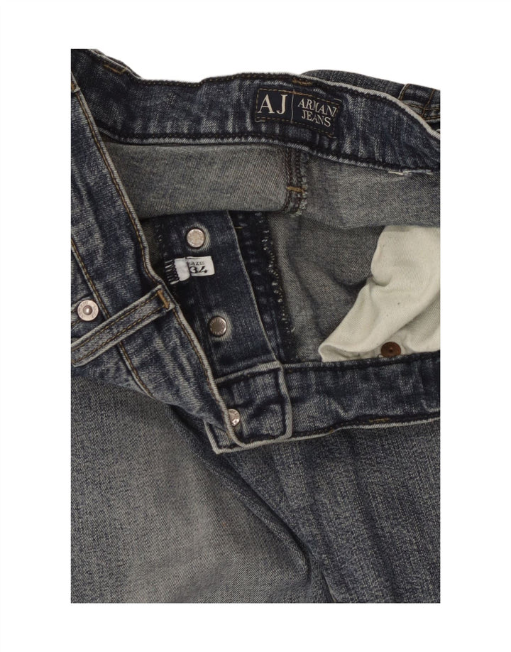 Calça jeans reta masculina Armani W34 L30 azul
