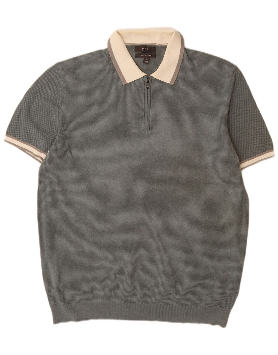 Suéter masculino Marks & Spencer com gola polo XL cinza colorblock