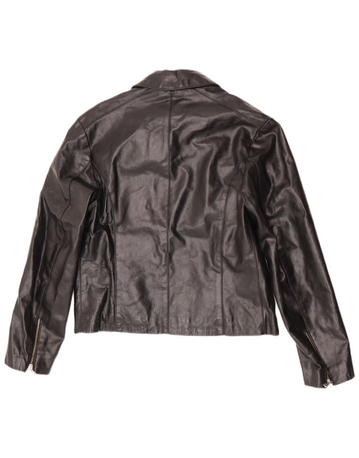 Jaqueta de couro masculina vintage UK 38 couro preto médio