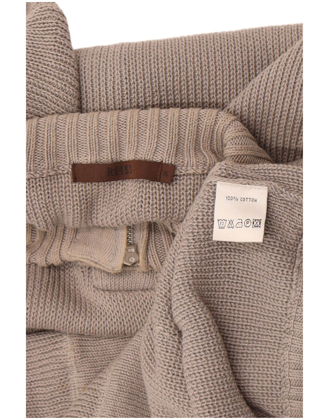 Suéter masculino Reiss com gola redonda e algodão cinza XL