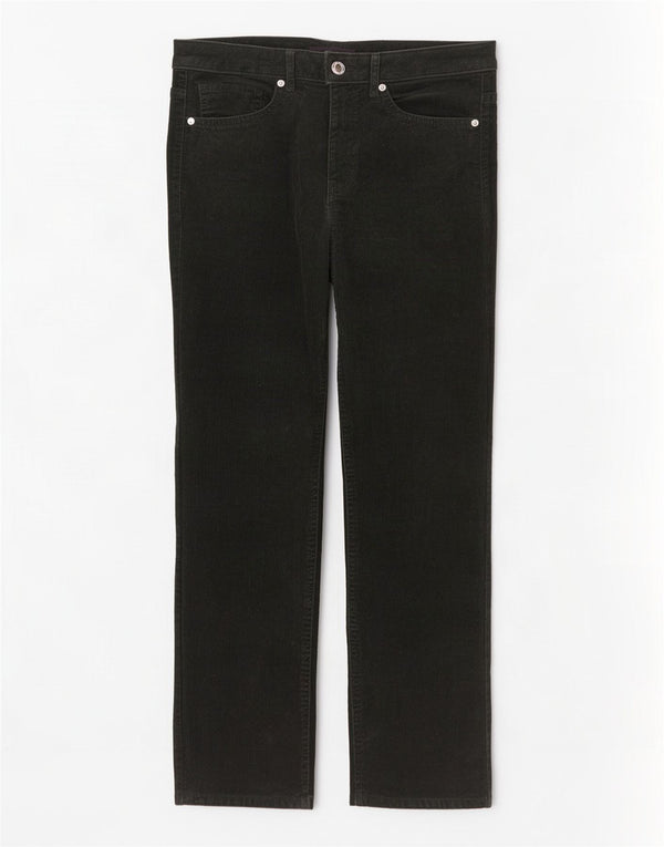 Calça feminina de veludo cotelê Marks & Spencer UK 12 médio W30 L25 cáqui