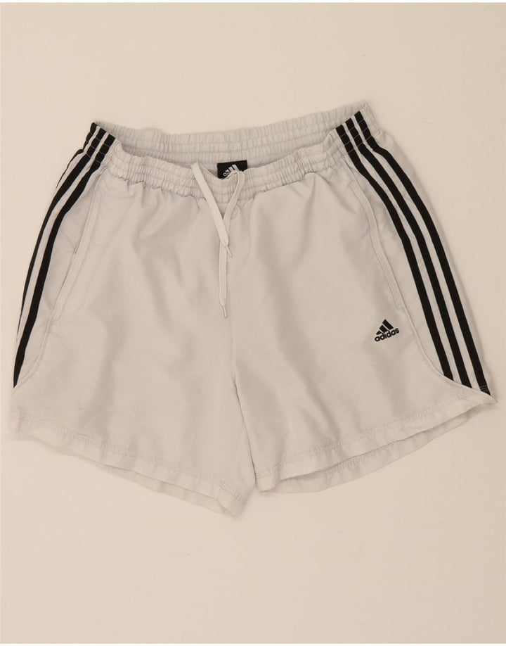 Shorts esportivos masculinos ADIDAS grande poliéster branco