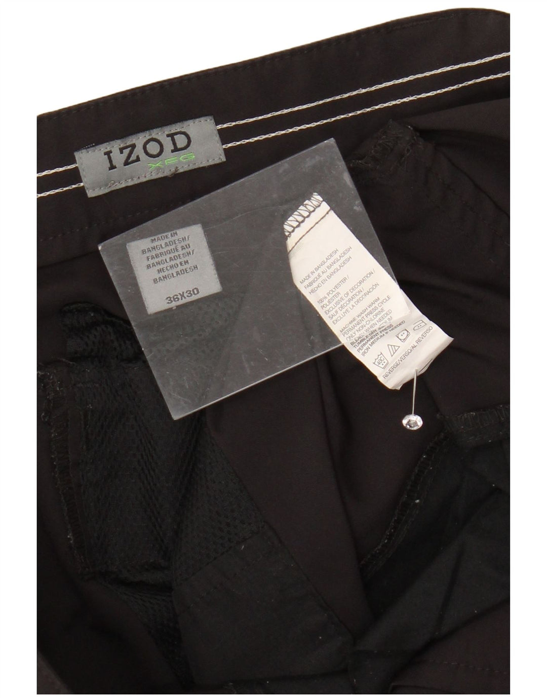 Calça Chino Reta Masculina IZOD W36 L30 Poliéster Preto