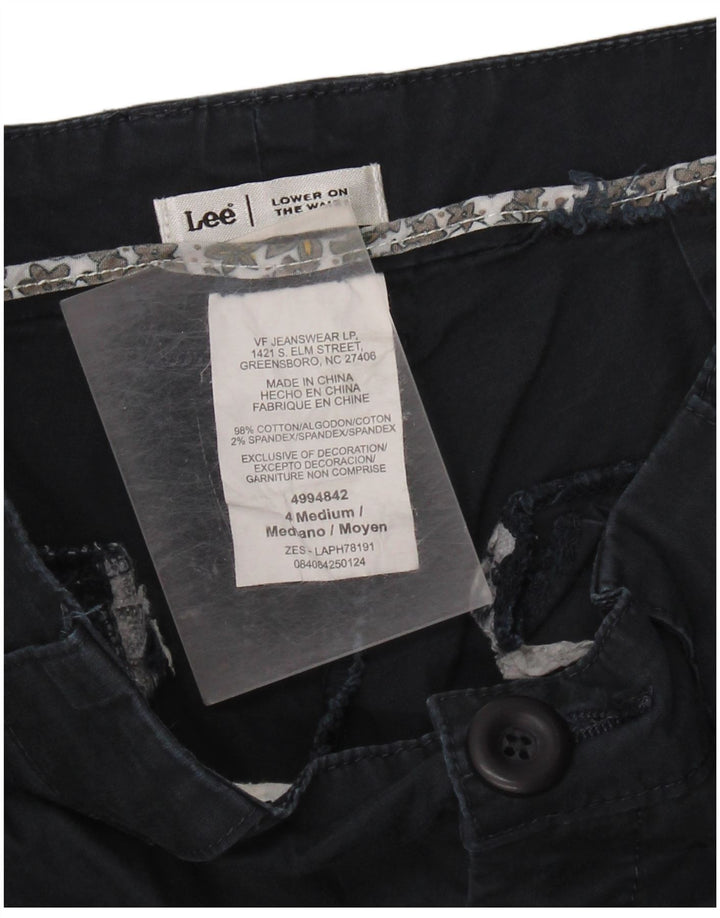 Calça capri feminina Lee cintura baixa US 4 pequena W28 L20 algodão azul marinho