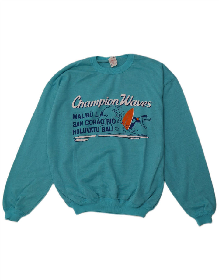 Suéter gráfico masculino VINTAGE XL algodão azul