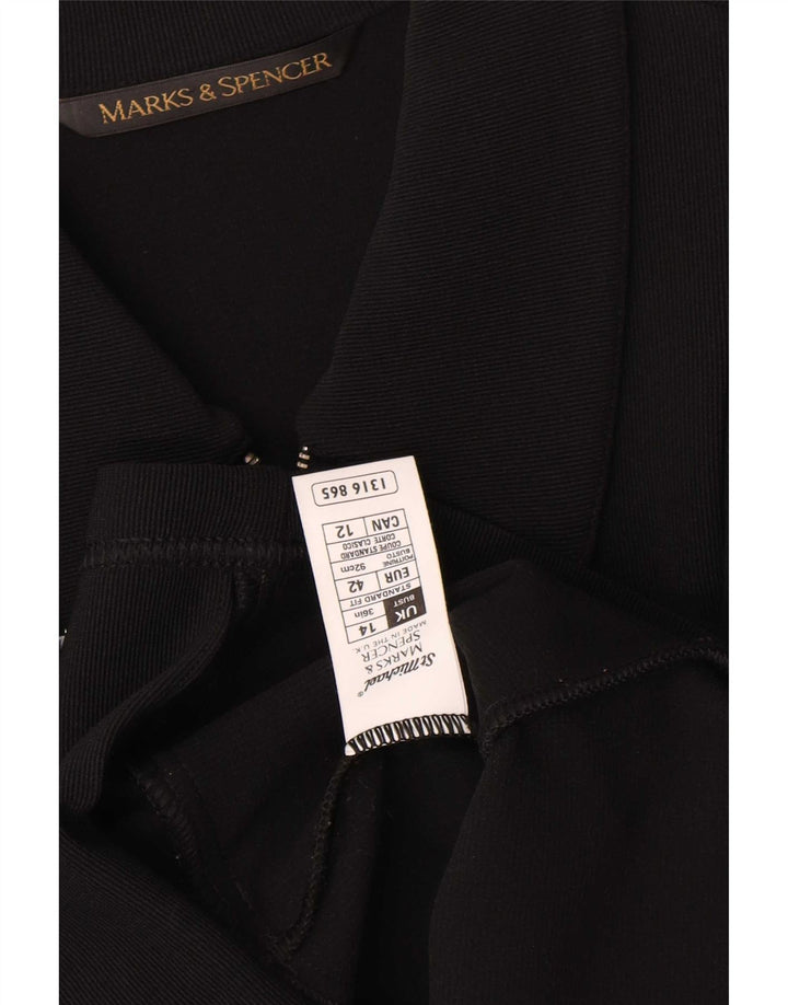 Jaqueta blazer feminina Marks & Spencer com zíper completo Reino Unido 14 médio preto nylon