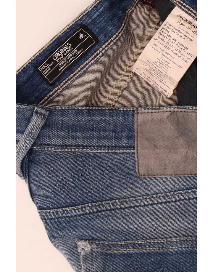 Jack & Jones Mens Slim Jeans W32 L32 Azul Algodão