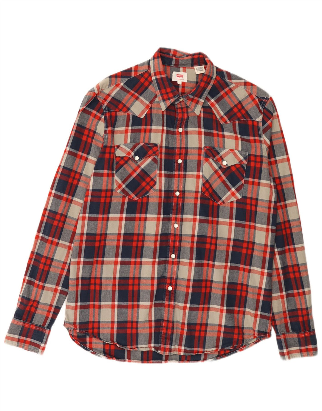 Camisa masculina de flanela LEVI'S grande algodão xadrez vermelho