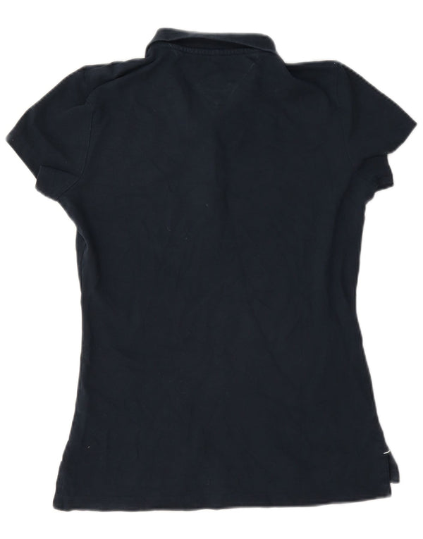 Camisa polo feminina Tommy Hilfiger Slim Fit Reino Unido 10 algodão azul marinho pequeno