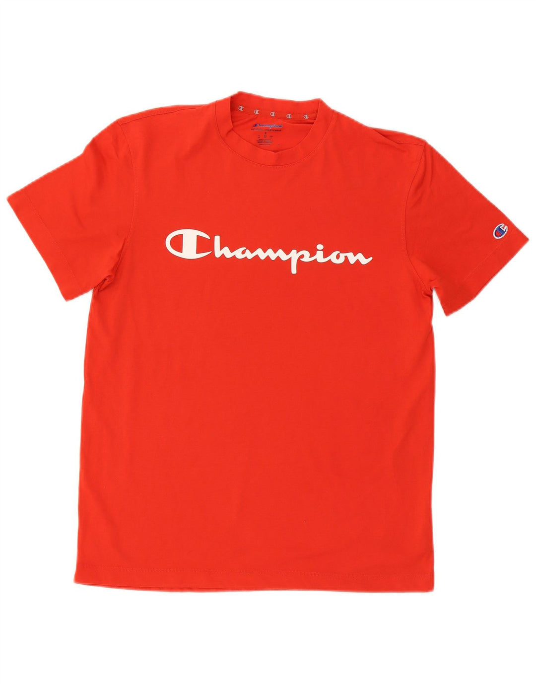 Camiseta masculina gráfica Champion pequeno poliéster vermelho