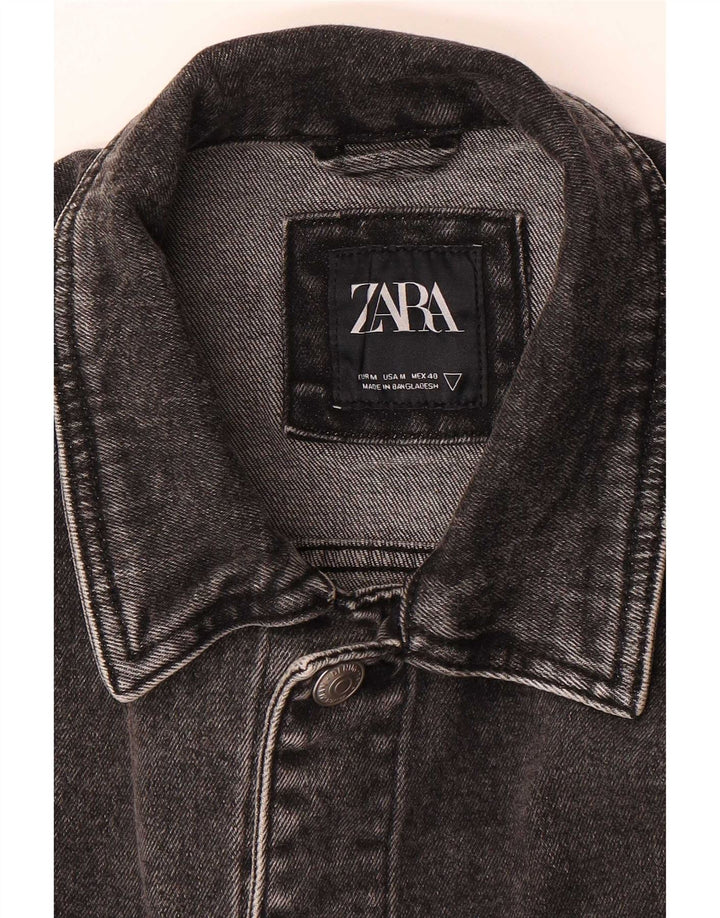 Jaqueta jeans masculina Zara UK 38 cinza médio