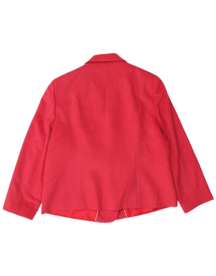 Jaqueta blazer feminina Eastex com 3 botões UK 20 2XL poliéster rosa