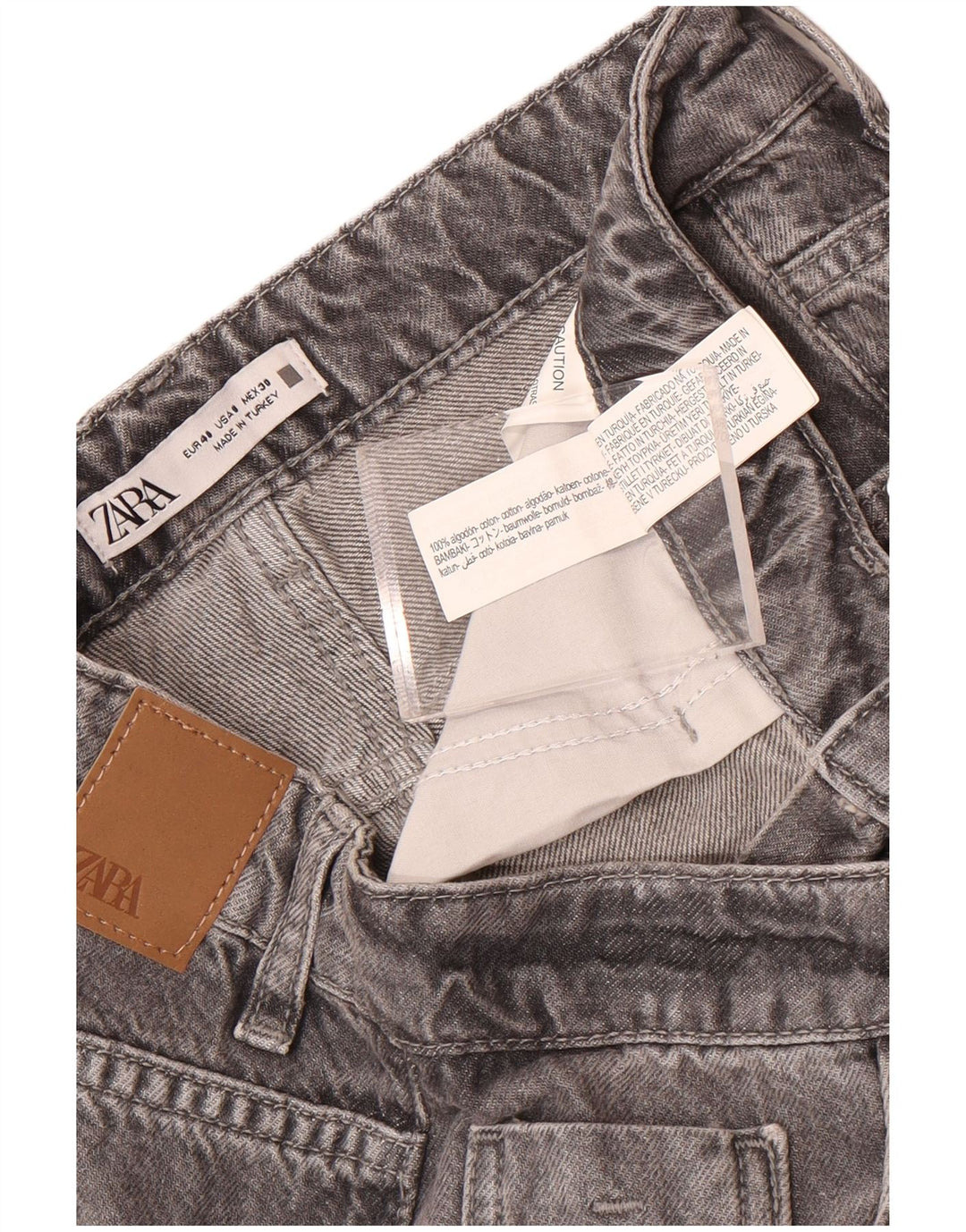 Calça jeans feminina Zara EU 40 médio W30 L25 algodão cinza