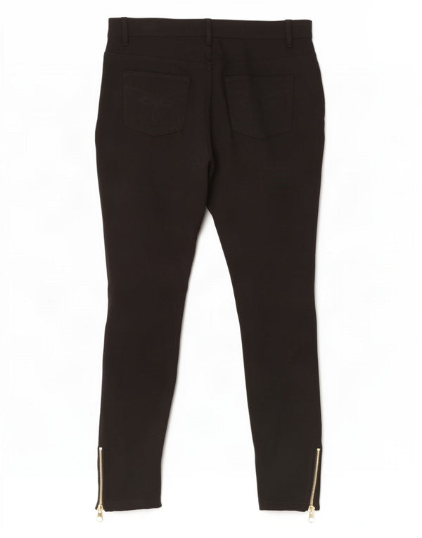 Calça feminina skinny casual Ted Baker tamanho 4 grande W32 L26 preta viscose