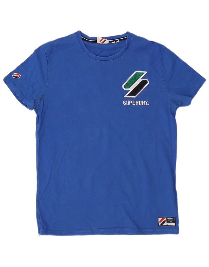 Camiseta masculina Superdry com estampa gráfica grande algodão azul