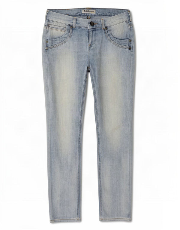 Lee Womens Slim Jeans W28 L30 Azul Algodão