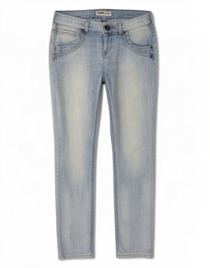Lee Womens Slim Jeans W28 L30 Azul Algodão