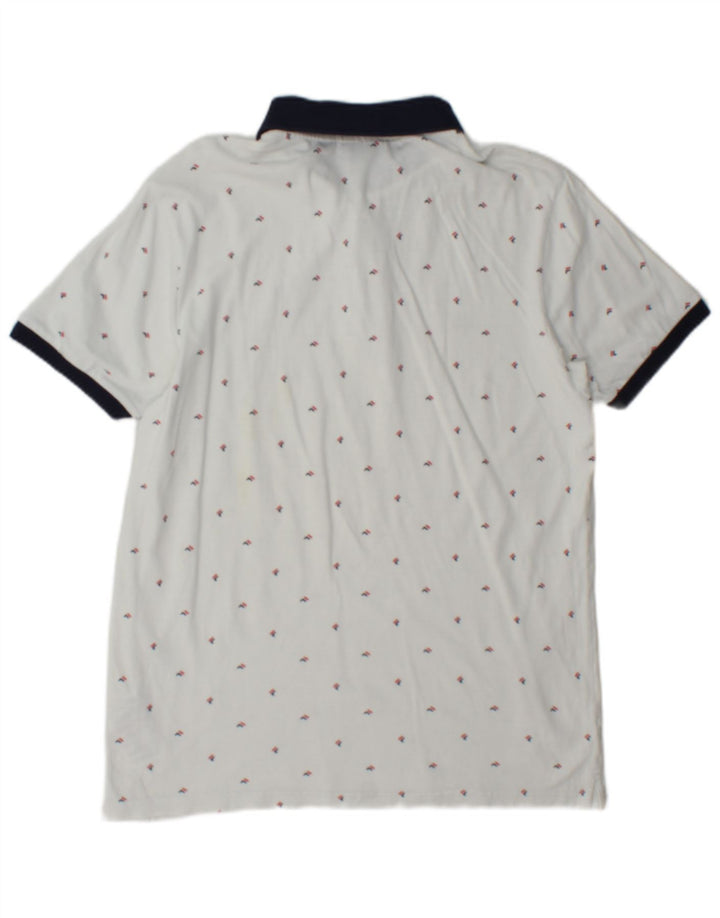 Camisa polo masculina Fila Graphic pequena algodão branco