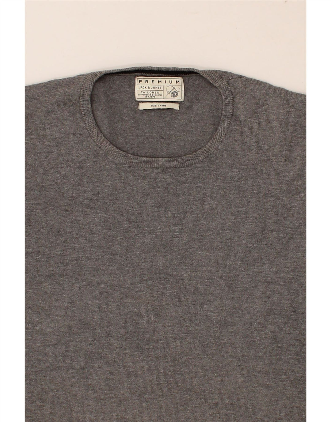 JACK & JONES Mens Crew Neck Jumper Sweater Large Grey Acrylic Vintage Jack & Jones and Second-Hand Jack & Jones from Messina Hembry 