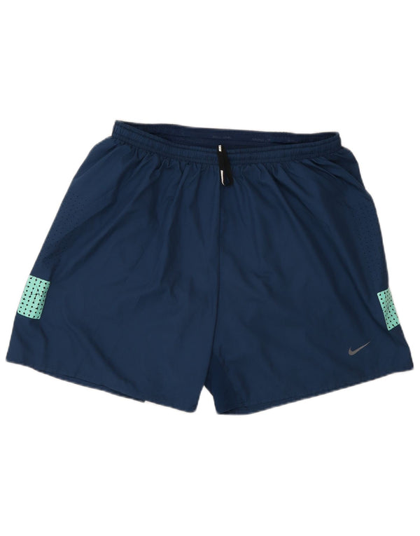 Shorts esportivos masculinos Nike Regular Fit médio azul colorblock poliéster esportivo