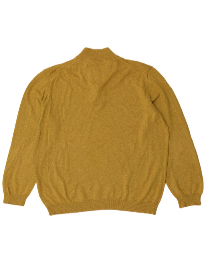 Suéter masculino Massimo Dutti com zíper e gola 2XL algodão amarelo