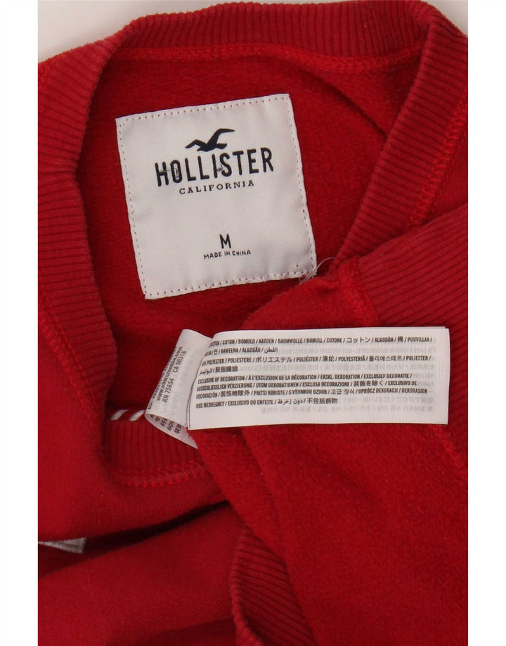 Hollister feminino gráfico moletom jumper UK 12 médio algodão vermelho