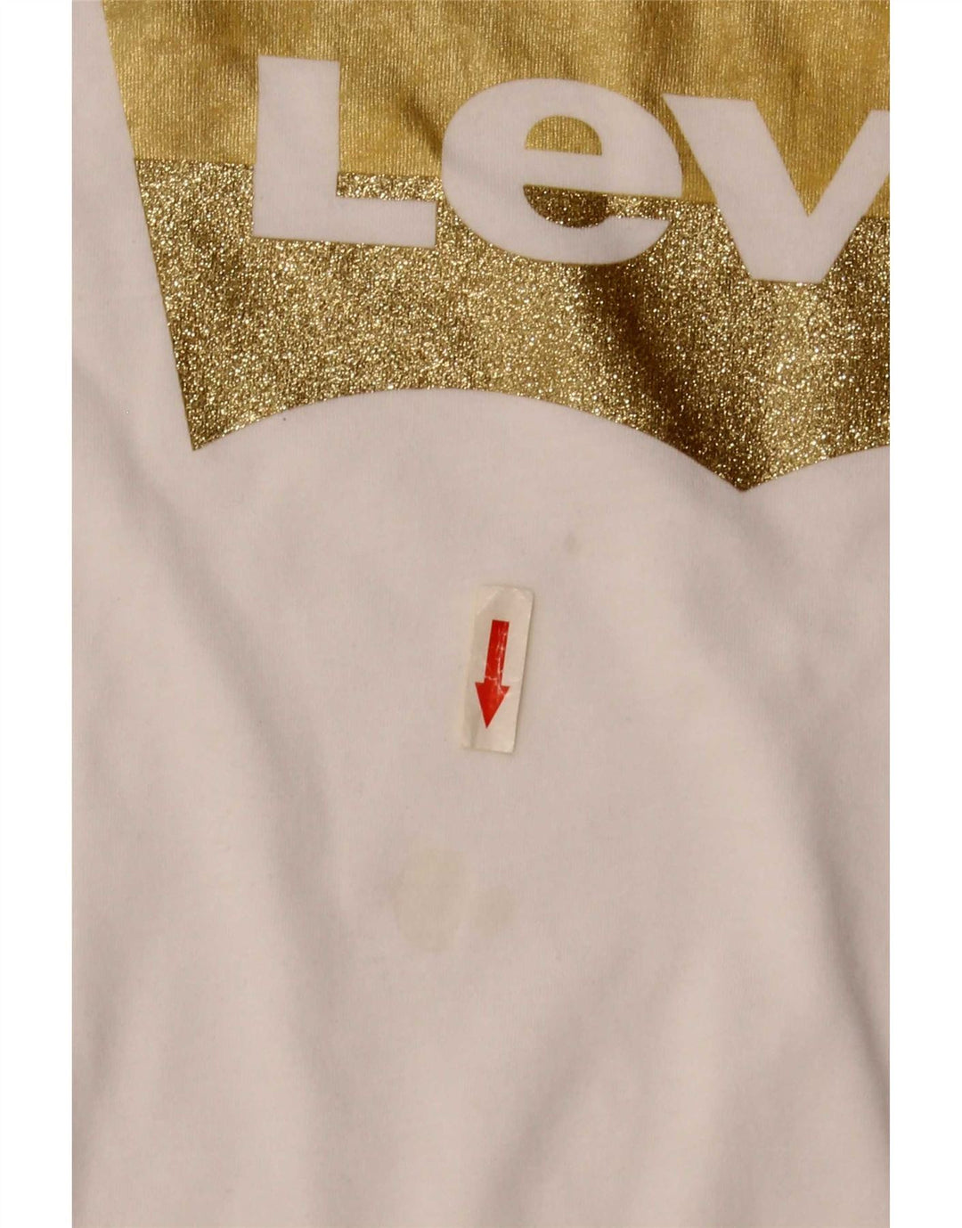 Camiseta feminina gráfica Levi's UK 10 pequena branca