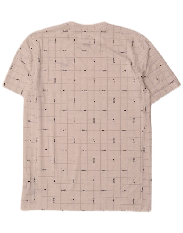 Camiseta Nike Masculina Dri Fit Graphic Top Médio Branco Xadrez Poliéster