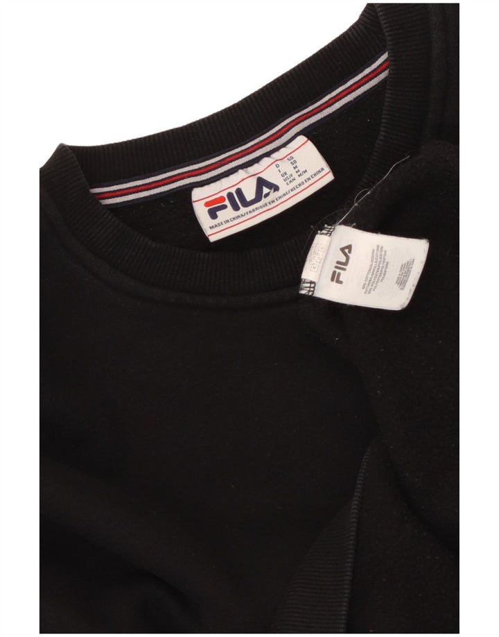 FILA Mens Graphic Moletom Jumper Médio Algodão Preto