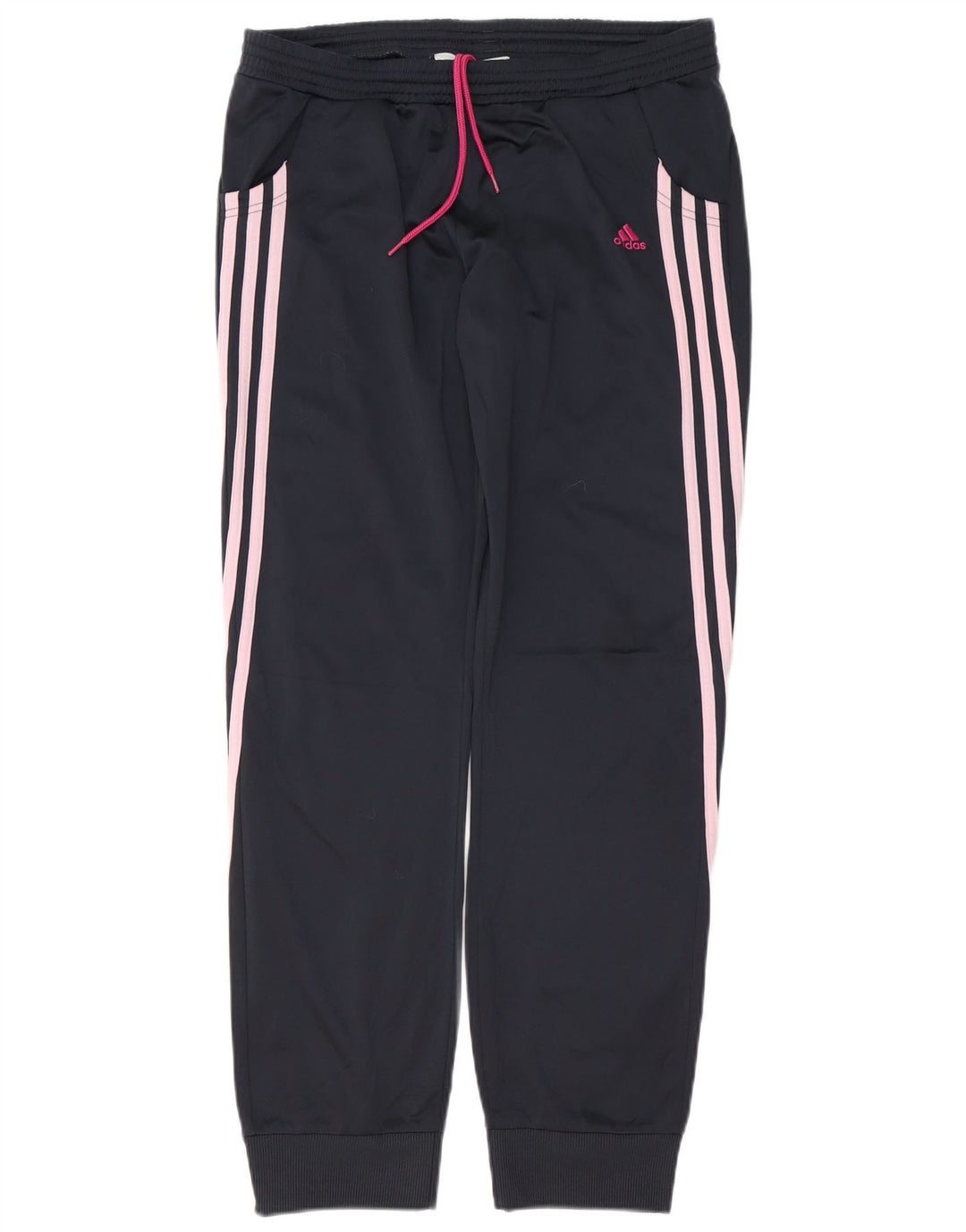 ADIDAS Calças de treino femininas Joggers UK 16 Grande Azul Marinho Poliéster