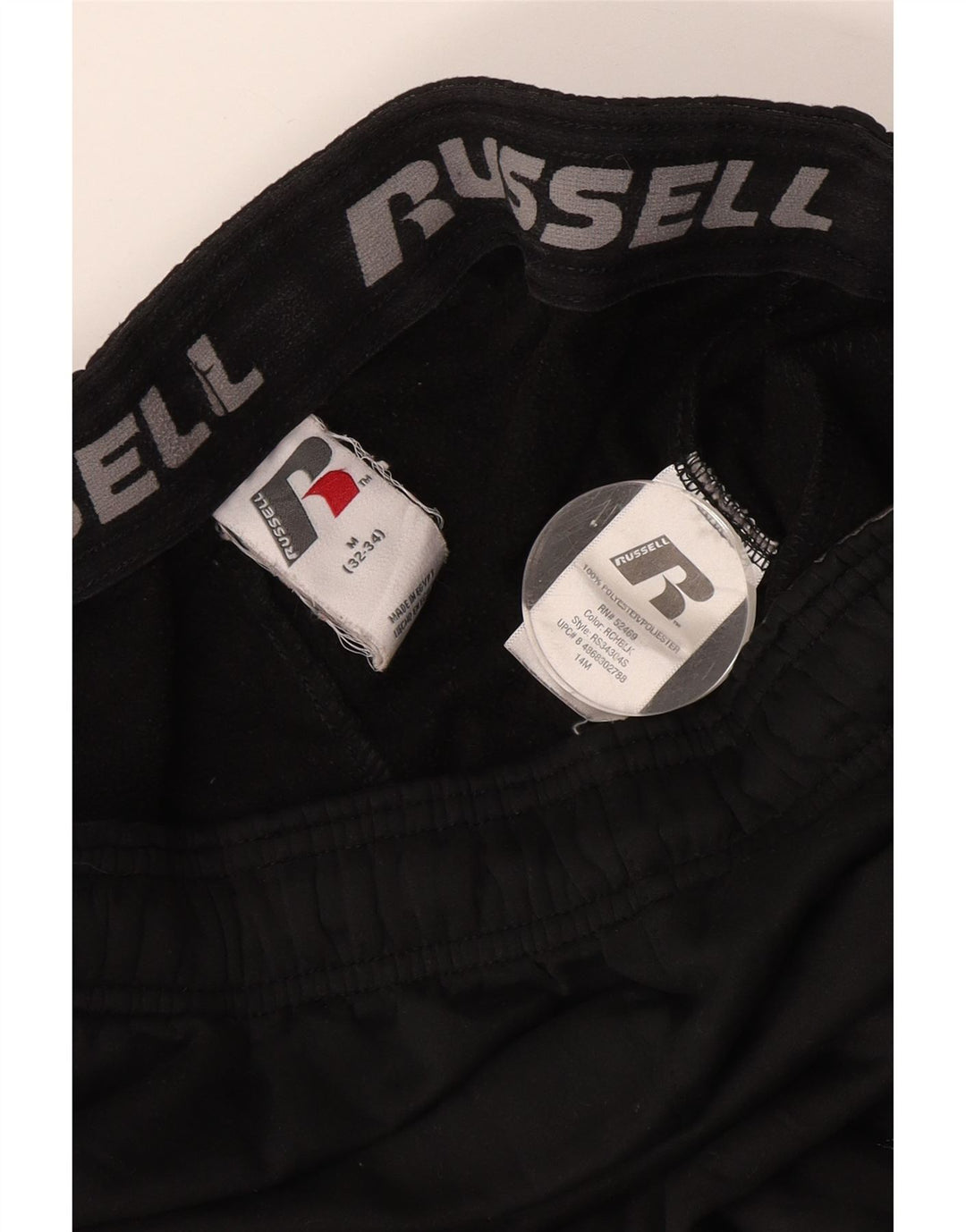 Calça de treino masculina Russell Athletic poliéster preto médio