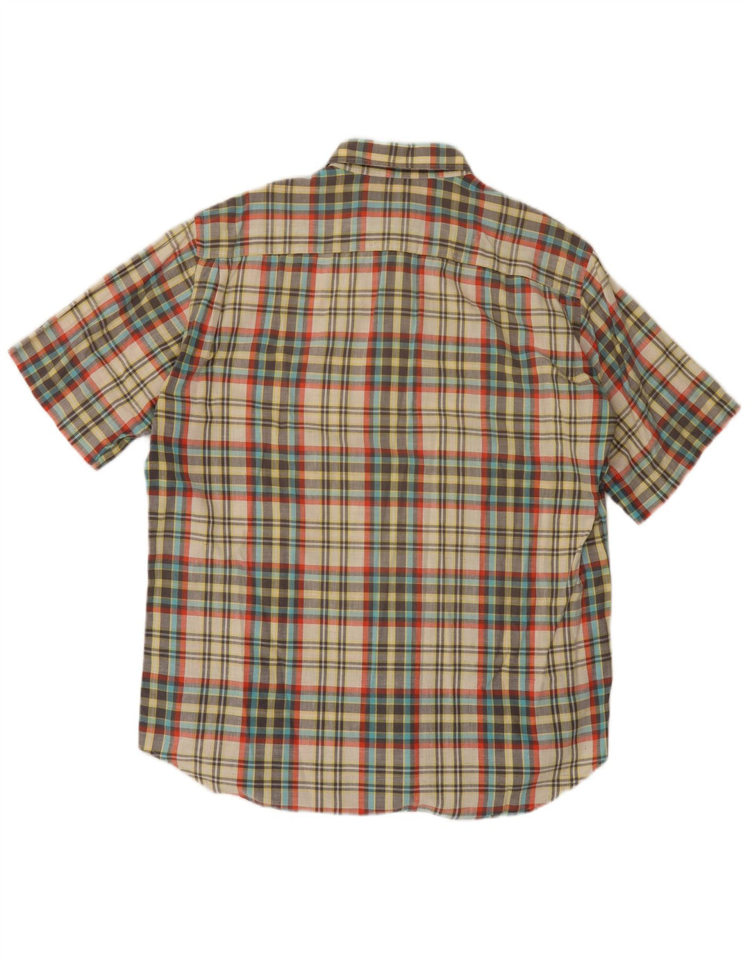 Camisa masculina de manga curta Pal Zileri tamanho 42 xadrez grande multicolorida