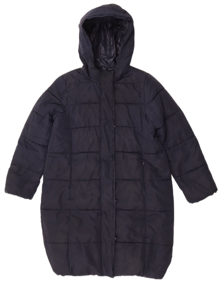 Casaco acolchoado com capuz para meninas Marks & Spencer 11-12 anos azul marinho poliéster