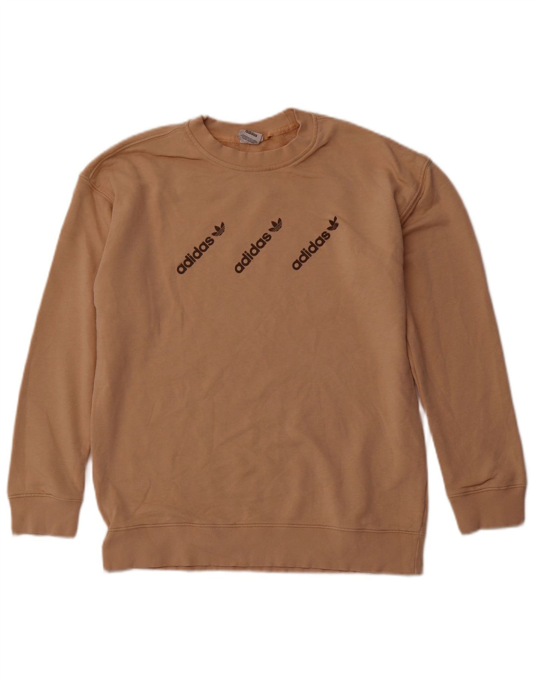 ADIDAS Mens Graphic Sweatshirt Jumper Médio Marrom Algodão Esportivo