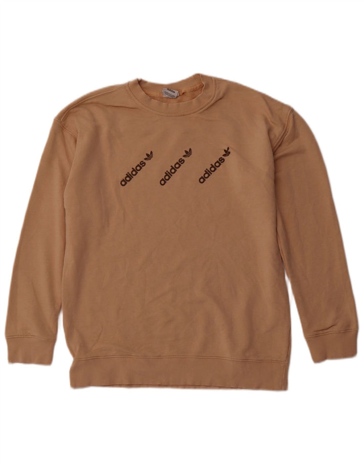 ADIDAS Mens Graphic Sweatshirt Jumper Médio Marrom Algodão Esportivo
