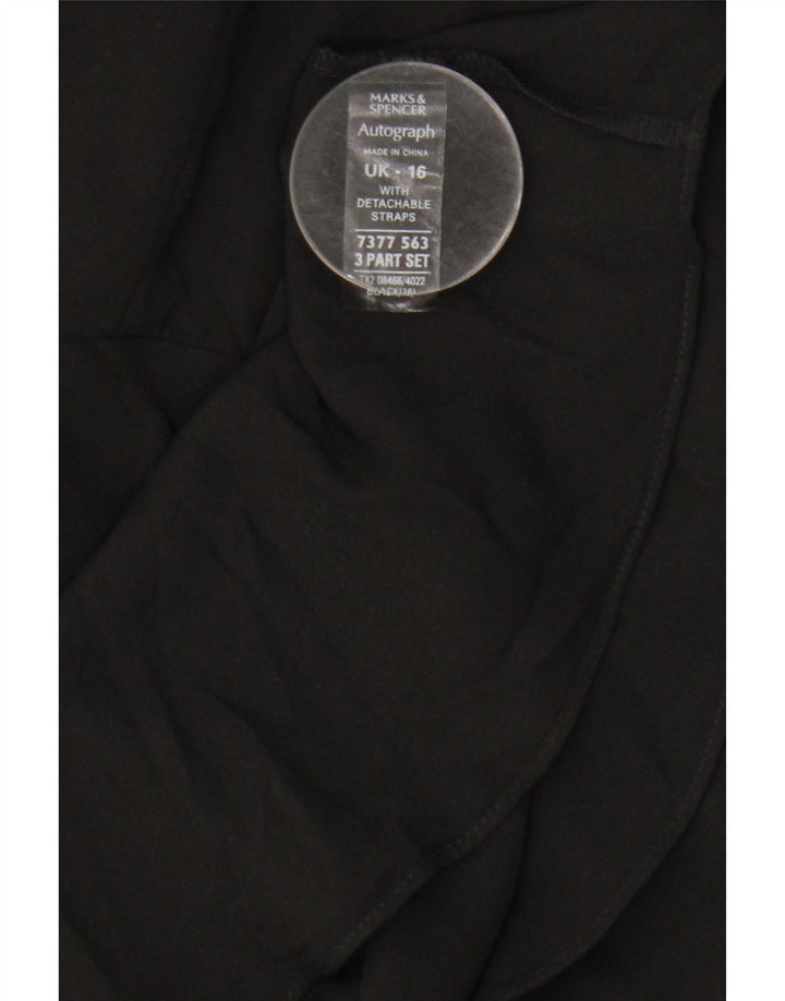 Vestido feminino Marks & Spencer sem alças Reino Unido 16 grande preto poliamida