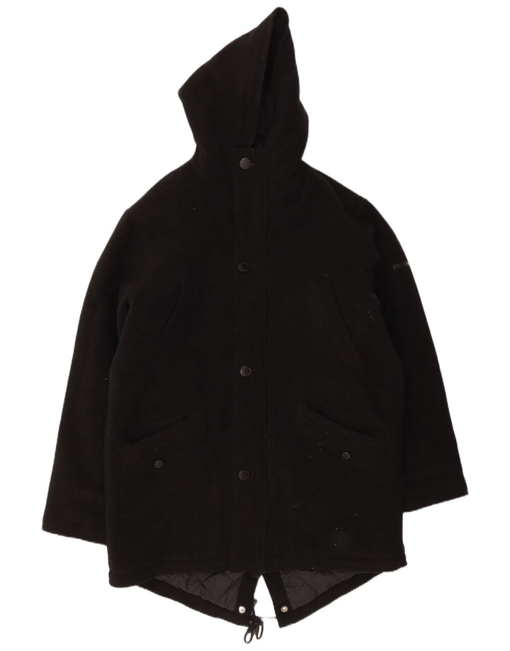 Jaqueta Parka masculina com capuz Ben Sherman Reino Unido 40 grande lã preta