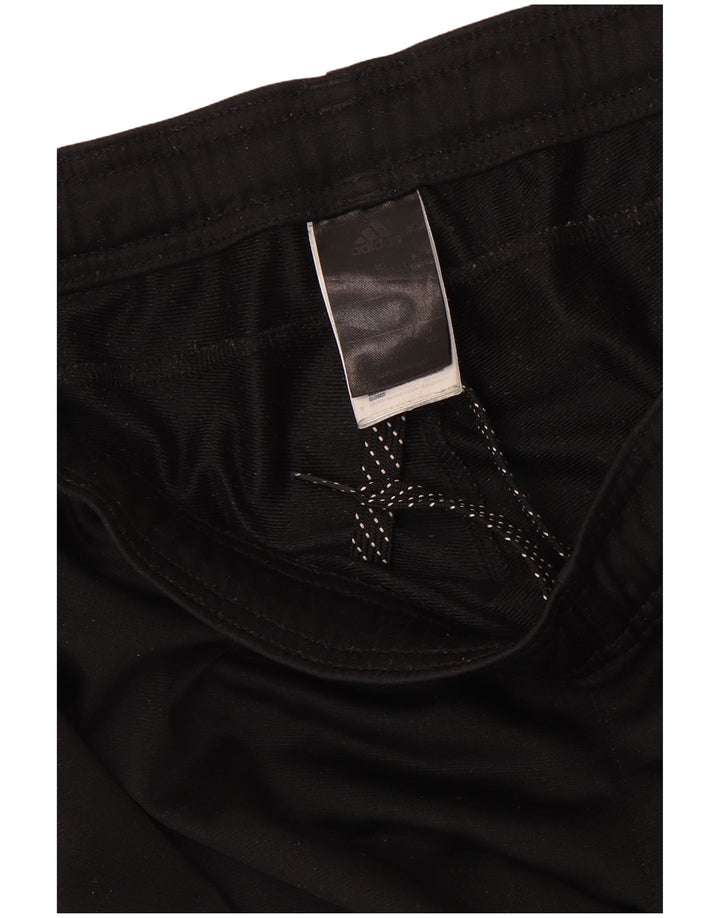 Calças de treino masculinas Adidas UK 42/44 poliéster preto grande