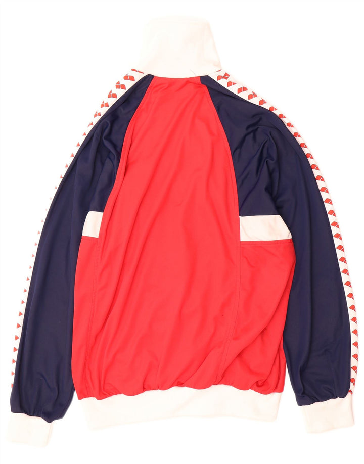 Arena Mens Graphic Tracksuit Top Jacket Médio Vermelho Colourblock Poliamida