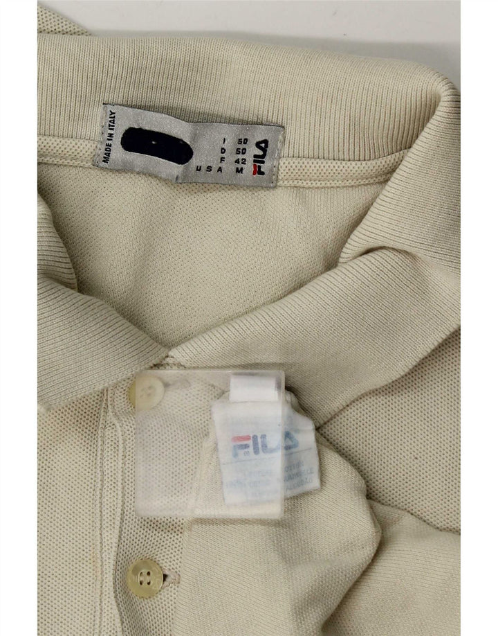 Camisa polo masculina Fila manga comprida IT 50 médio off white algodão
