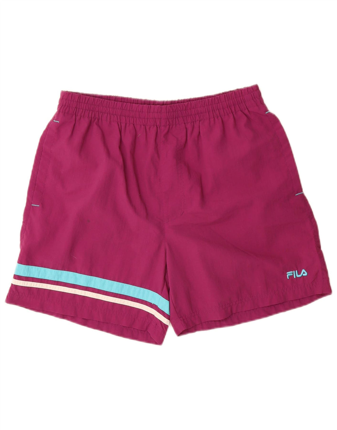 FILA Mens Sport Shorts Médio Roxo Listrado Poliamida