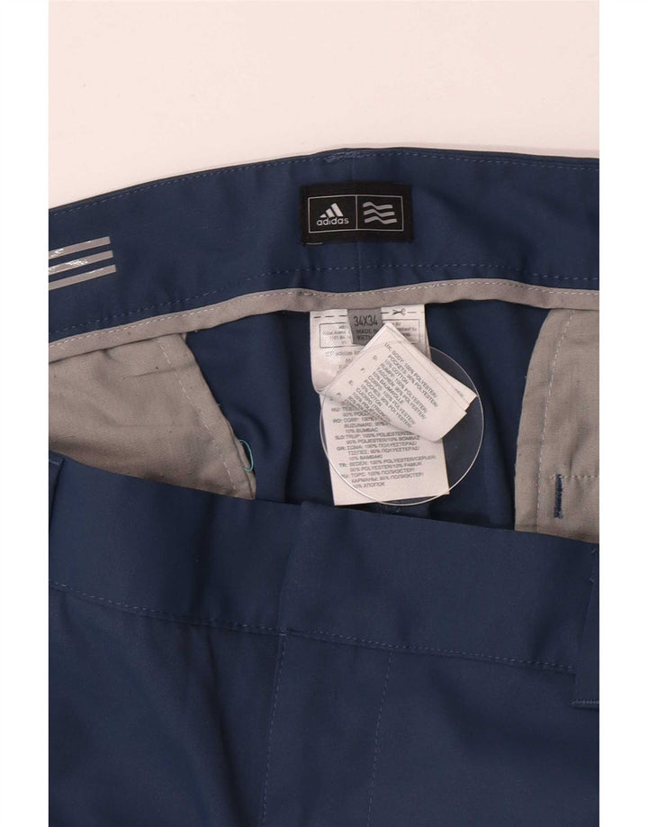 Calça Chino Reta Masculina Adidas W34 L34 Azul Poliéster