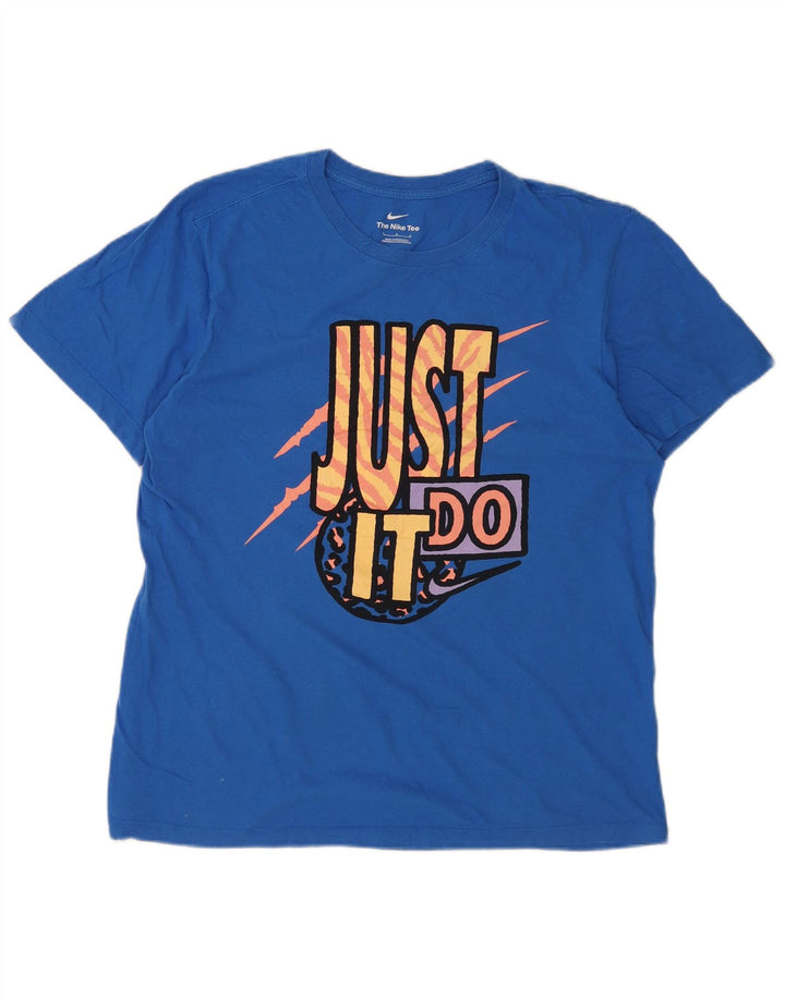 Camiseta Nike masculina gráfica top grande algodão azul