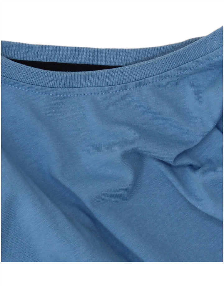 Camiseta masculina James Pringle Top grande algodão azul
