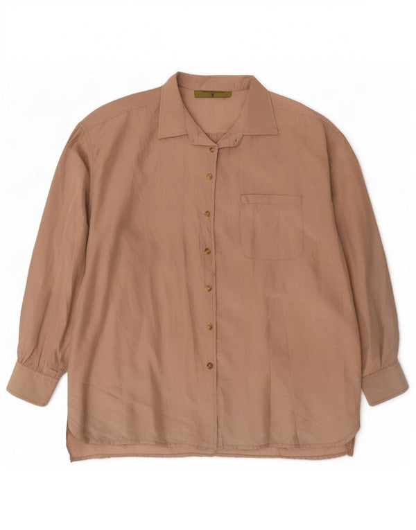 Camisa oversized feminina vintage com palangre IT 44 bege médio