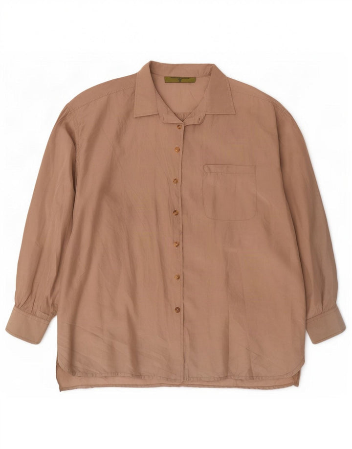 Camisa oversized feminina vintage com palangre IT 44 bege médio