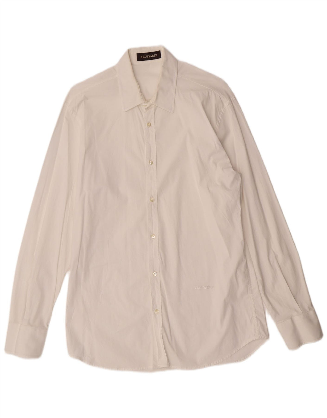 Camisa masculina TRUSSARDI de algodão branco médio