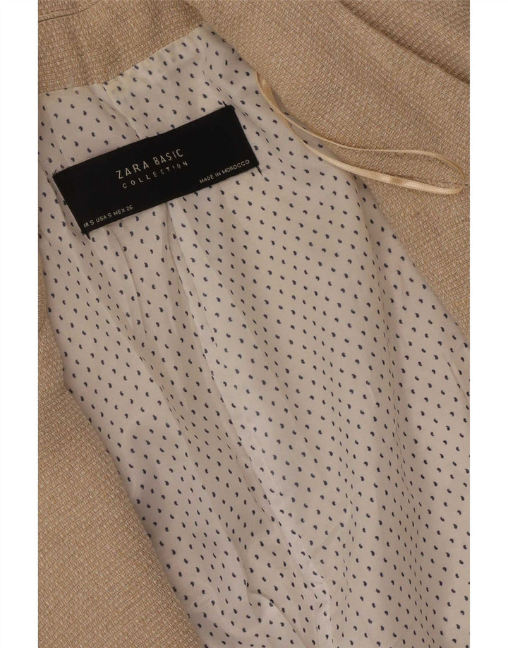 Zara Womens Open Oversized Blazer Jacket Reino Unido 10 Pequeno Bege