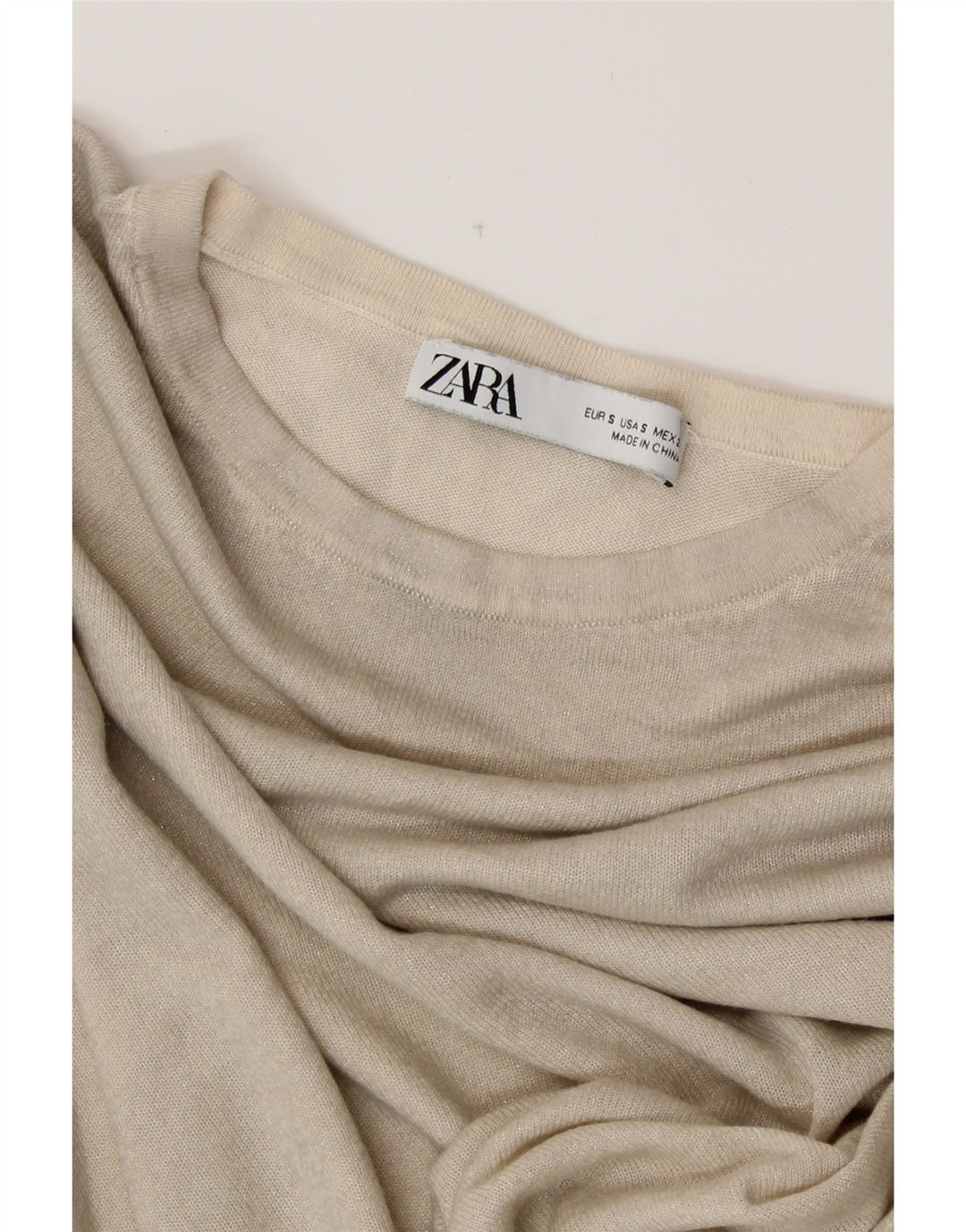 Camiseta feminina oversized ZARA UK 10 pequena off white