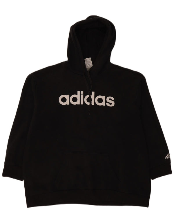 Adidas feminino gráfico oversized moletom com capuz Reino Unido 24/26 2XL algodão preto